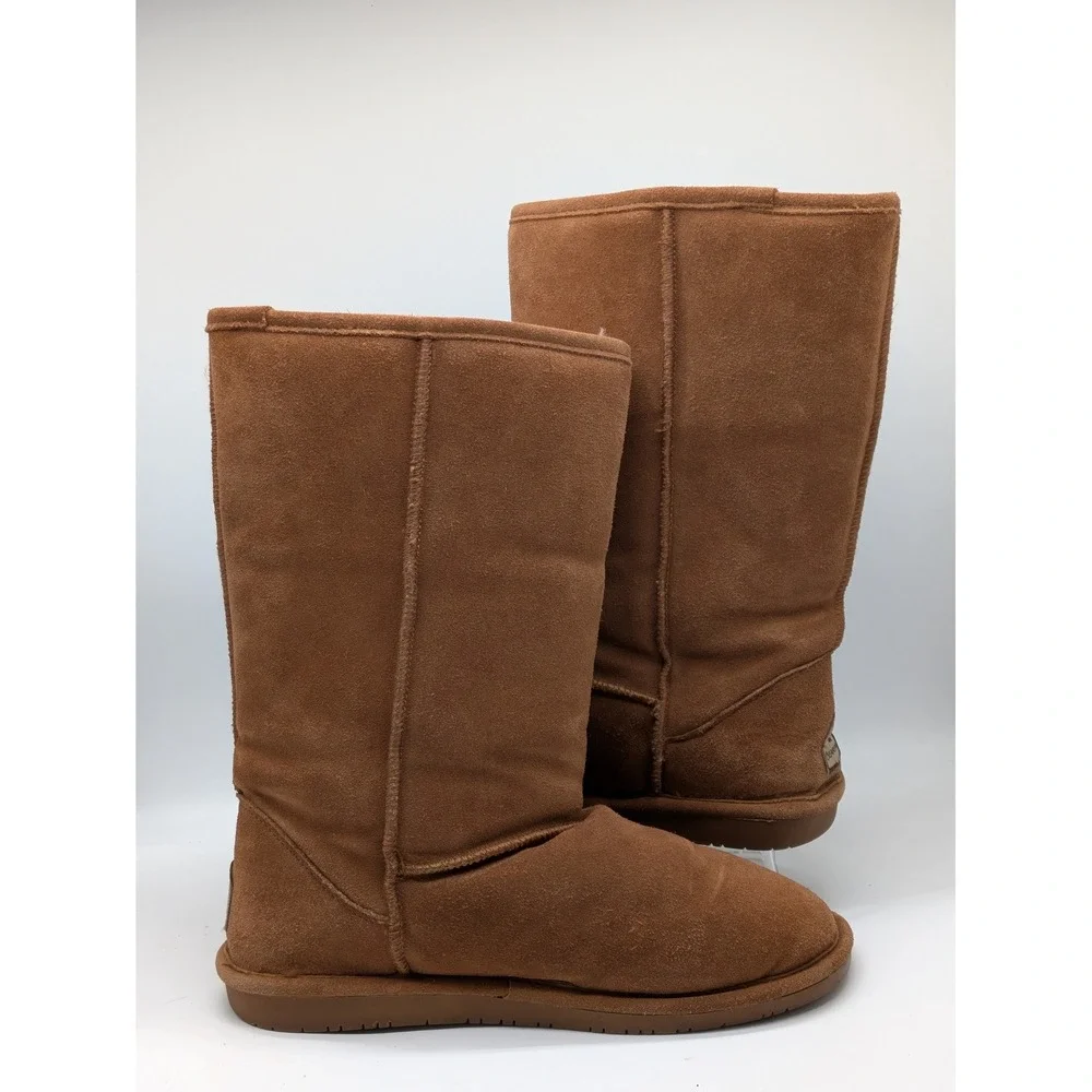 BEARPAW Women's Boots Size 11 Brown Suede Shearling Lined Tall Winter Boots